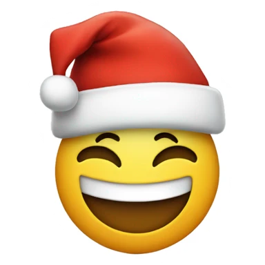 Smiley emoji with a Santa hat sticker