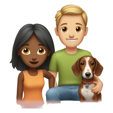 Girl and boy with dachshunds sticker