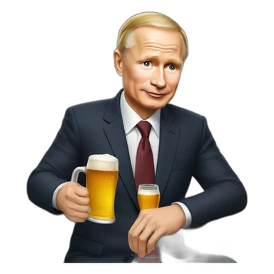 Le président  Vladimir poutine qui boie une bière sticker