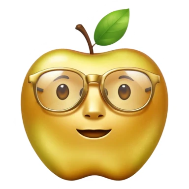 faceless golden apple with glasses sticker