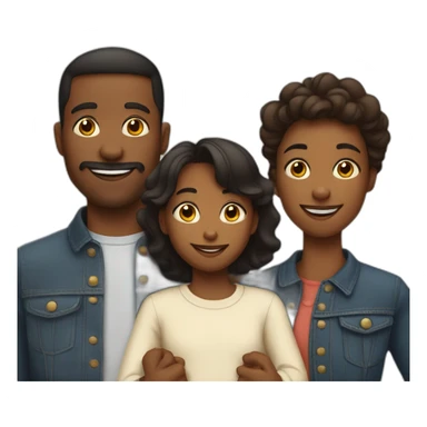 a loving black family with a mom and dad, 2 teen boys and a 5 year old boy sticker