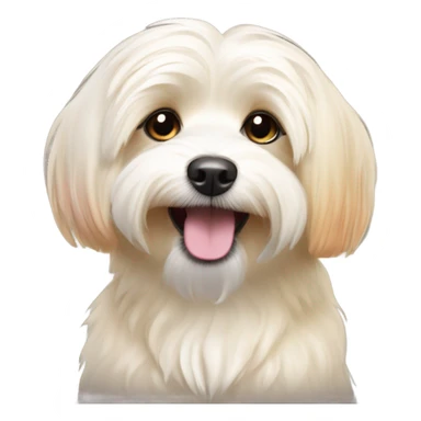 Cream colored havanese with RAINBOW TAIL and normal cream ears sticker