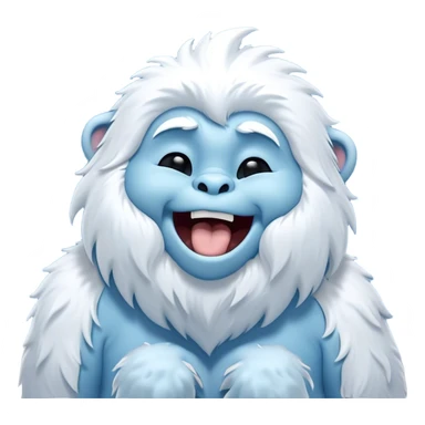 Cinematic Cute Yawning Yeti Portrait Emoji, with a charming, fluffy, snow-dusted figure in gentle whites and cool blues, head tilting back in a wide, endearing yawn with softly closed, peaceful eyes and a content little smile, simplified yet irresistibly adorable, highly detailed with a soft, frosty glow and outline capturing the serene slumber of a yeti! sticker