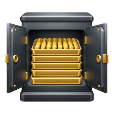 open filled money vault sticker