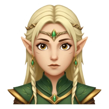 ESO female wood elf warrior with lashes and earrings sticker