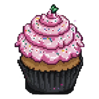 cupcake with pink icing and sprinkles sticker