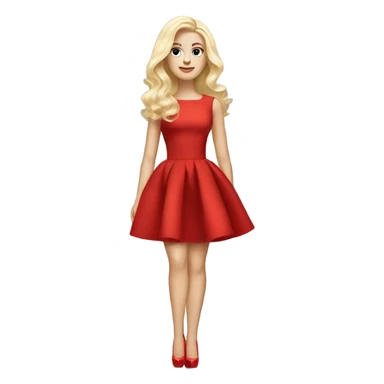 white blonde woman in red dress and high heels long hair Louboutin heels sticker