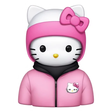 Hello kitty wearing a black ski mask sticker