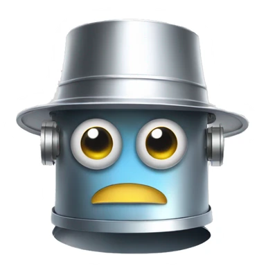 robot wearing a conspiracy tin foil hat sticker