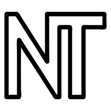 letters NT in a geometric icon style, sharp lines and minimalistic design sticker