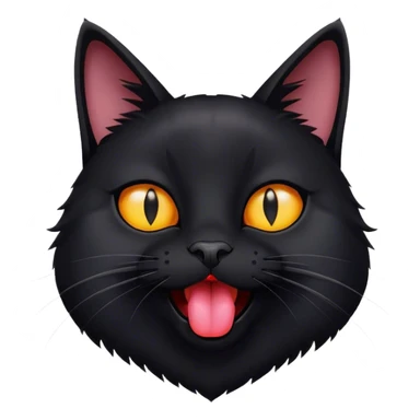 Black cat sticking tongue out  sticker
