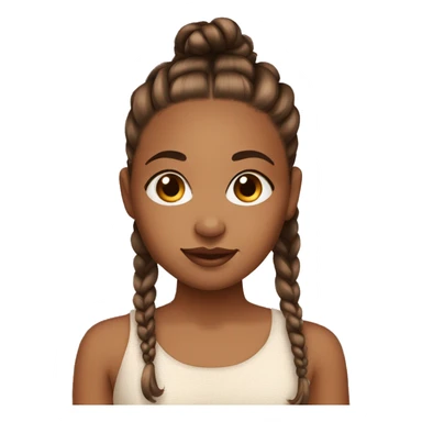 A brown skin girl with cornrows and baby hair sticker