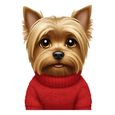 Small Yorkshire terrier wearing red jumper sticker