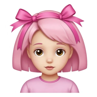 little girl with ribbon sticker