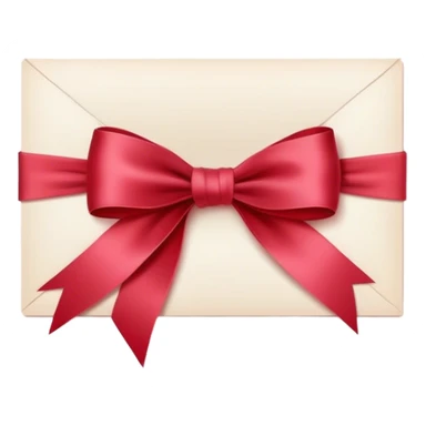 Postcard  in Rose Red color tied with silk aesthetic ribbon of Blush Red color in glamour vintage theme sticker