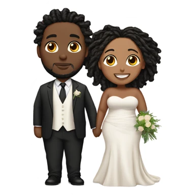 Plus size couple with locs wedding pale sticker