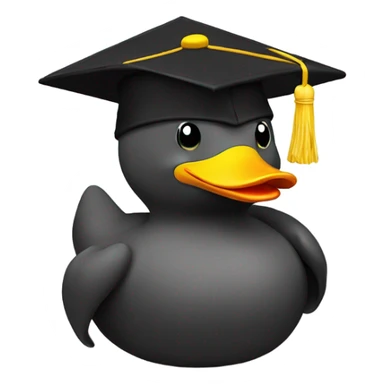 Yellow Rubber duck in a graduate hat sticker