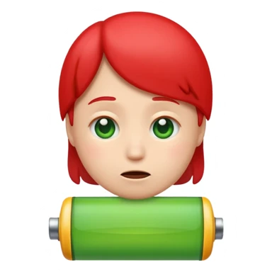 I want a emoji of low battery ang high battery, the low battery's collor is red and the high battery's color is green sticker