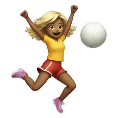 Girl bouncing on ball sticker