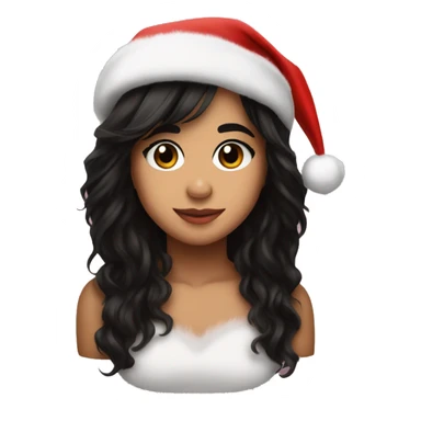 Camila Cabello with a Christmas hat sticker