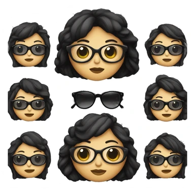 Mujer 52 años ,gordita,con gafas pelo largo negro i flequillo pelo negro, con dos cobayas gorditas al lado sticker