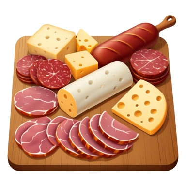 charcuterie board with salami ham and cheese sticker