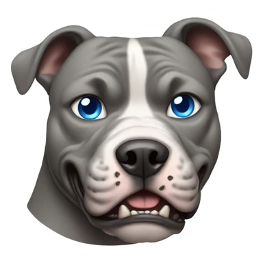 Angry Grey Pitbull with Blue Eyes sticker