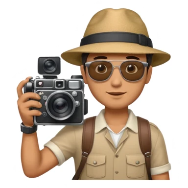 man hold  largefilm Camera ,on his shoulder sticker