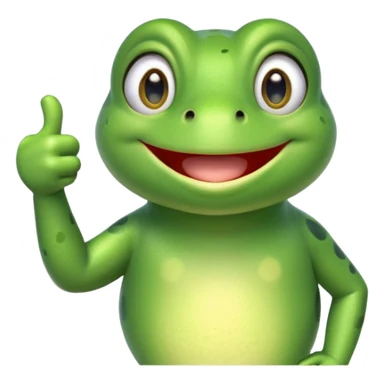 Can you create an animated emoji gif of a cute frog giving a thumbs up for agreement sticker