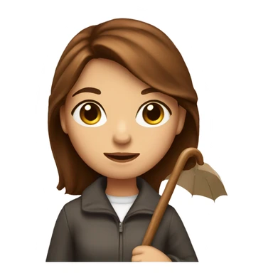 Girl with that brown hair and an umbrella in her hand sticker