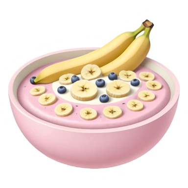 pastel pink and white smoothie bowl with only bananas  sticker