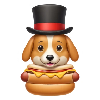 Hot dog with a top hat  sticker