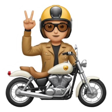 Jul qui fe le signe jul sur une moto sticker