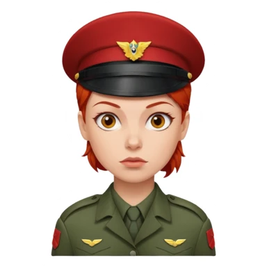 Female Soldier red hair without cat sticker