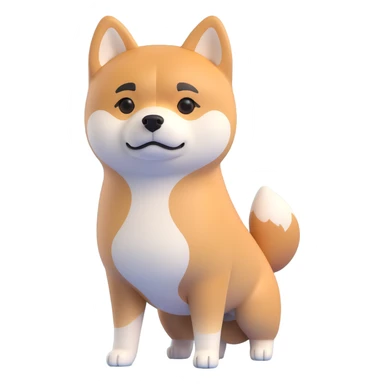 shiba inu standing, sad sticker