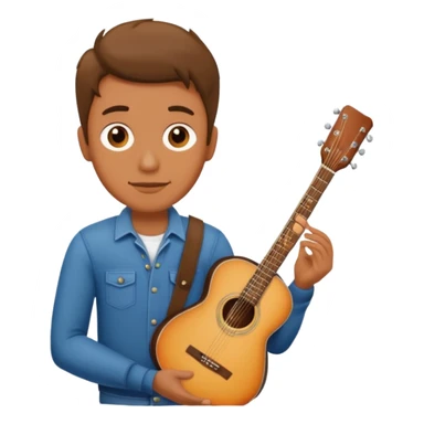 man holding guitar sticker