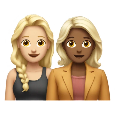 two lesbians: one is older, femme and blond. Another is younger  sticker