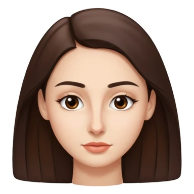 a brunette with thin nose almost sharp jaw line perfect eye brows  sticker