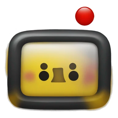 a black and red rectangle with a medium-sized yellow circle in the middle sticker