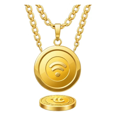 Gold wifi money chain sticker