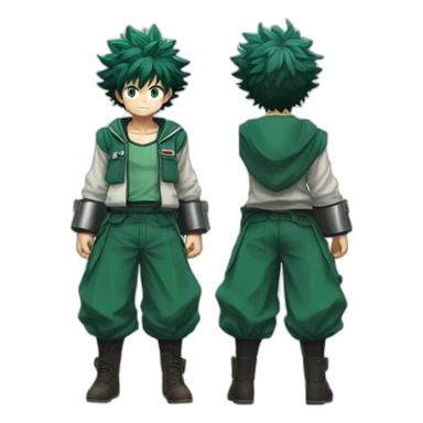 Izuku midoriya, back view sticker