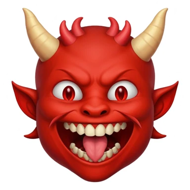 licking teeth with devil horns sticker