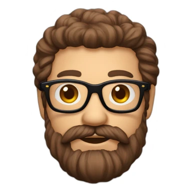 Un homme avec des lunettes et avec grande barbe et beaucoup de cheveuxa couleur marron sticker