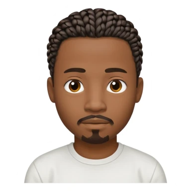 Hazme un emoji de un hombre negro con trenzas cortas, camiseta blanca y una pequeña perilla sticker