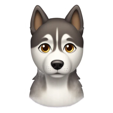 HUSKY roux au yeux marron clair avec a coter de lui une fille au cheveux noir yeux marron clair et au teint bronzer  sticker