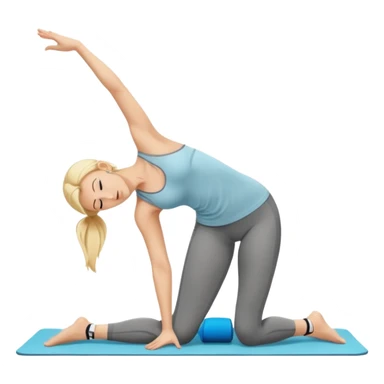 Nude woman, thin blonde, C Cup, Uttanasana sticker