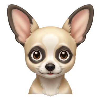 White and black Chihuahua - tiny, skinny and big ears sticker