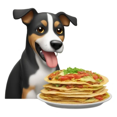 Un perro comiendo una tostada sticker