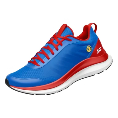  blue upper inspired by Sonic’s fur, with red accents that reference his classic shoes. . The silhouette is sporty and lightweight, suggesting speed, often with streamlined panels and a low-to-mid cut.Should have speed wind behind sticker
