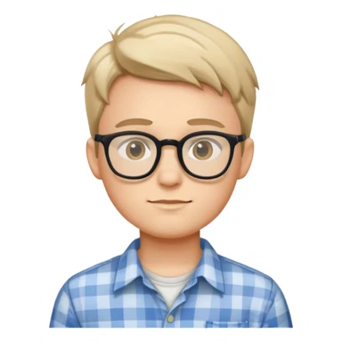 boy with glasses and casual shirt sticker